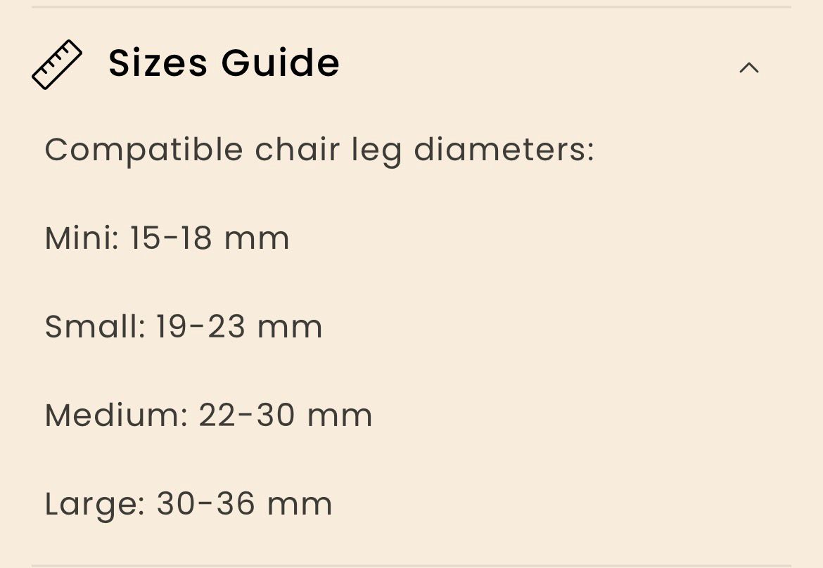 Chair Leg Protectors (4 Sizes Available)
